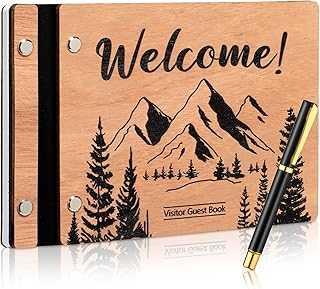 guest book with a calligraphed cover invites