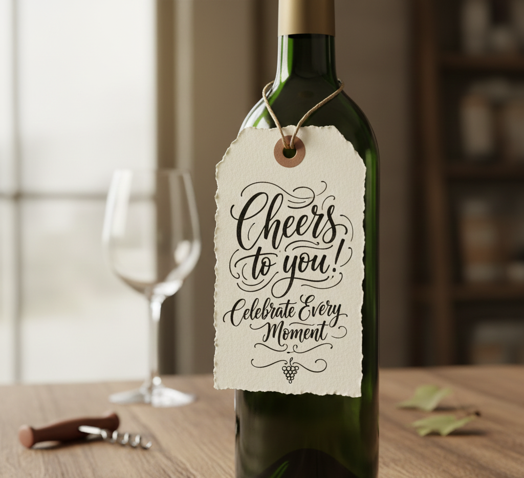 Hand-Lettered Wine Tag Gift ideas By carla Schall