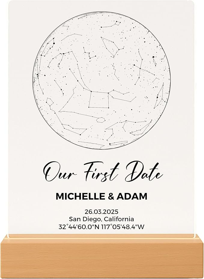custom star map print birth date 