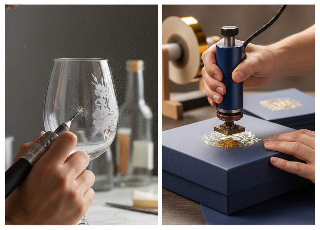 Glass Engraving vs. Hot Foiling