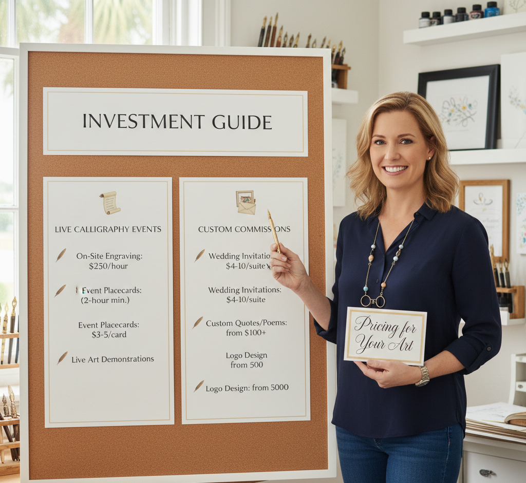 Investment Guide Pricing for Live Calligraphy & Custom Commissions