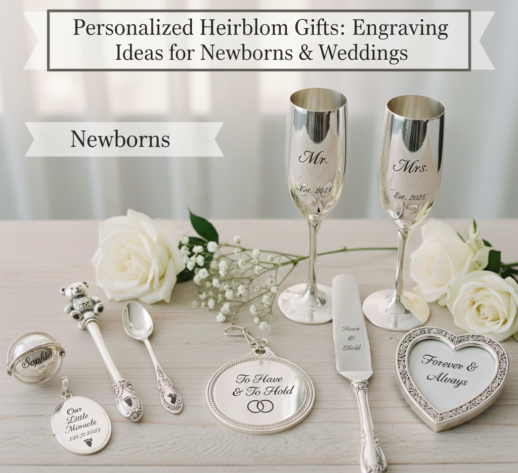 Personalized Heirloom Gifts Engraving Ideas for Newborns & Weddings
