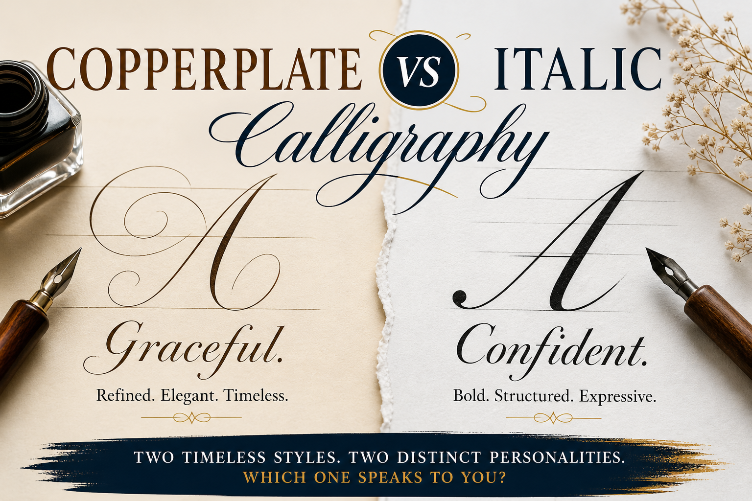 Copperplate vs Italic Calligraphy