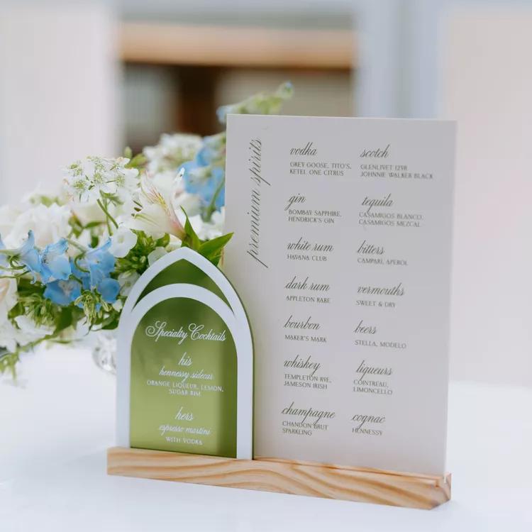 Wedding Bar Signs, Welcome Signs & Menus: The Calligraphy Checklist