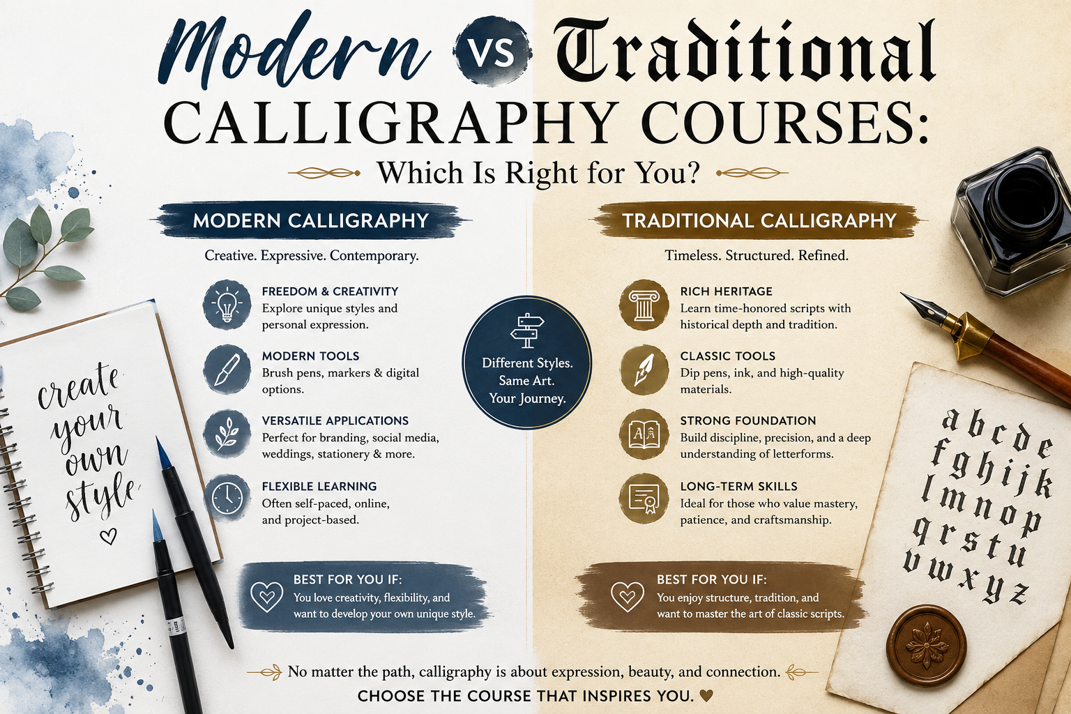 Modern vs Traditional Calligraphy Courses: Which Is Right for You?